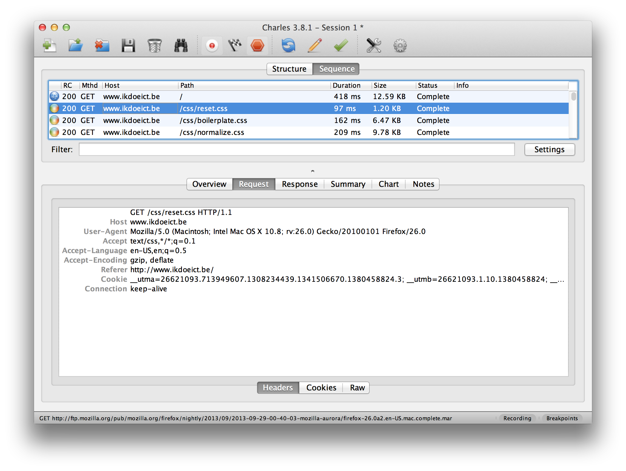 Charles example: www.ikdoeict.be: Requesting other files